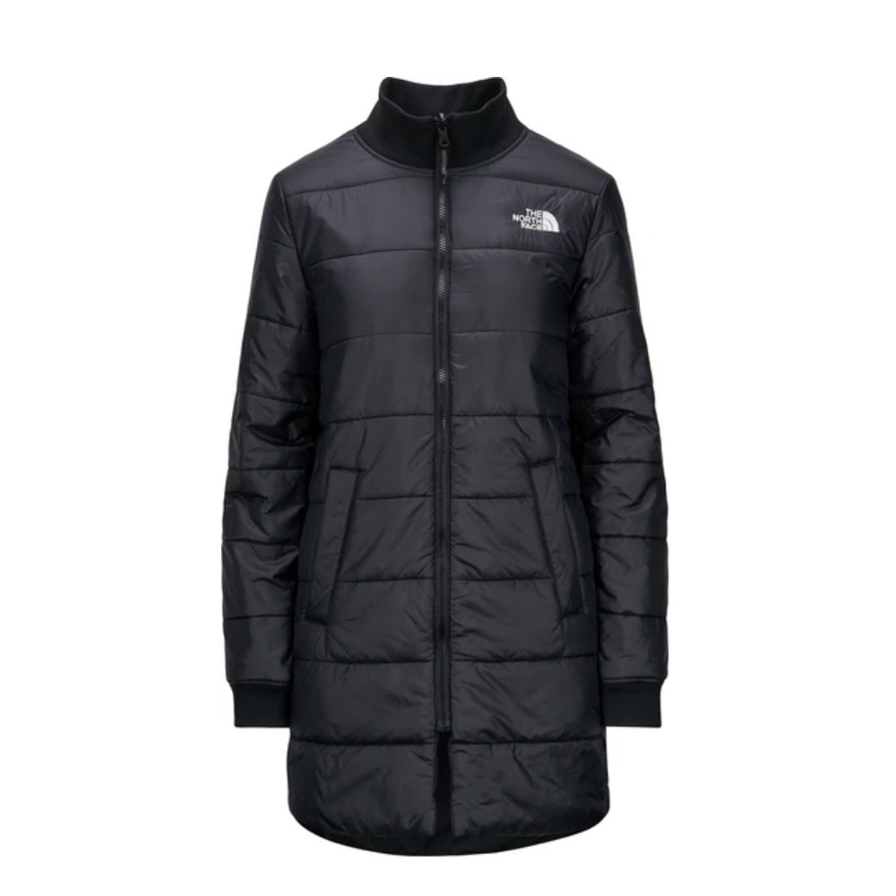 The North Face Du Nord Reversible Parka Black Print Longline Puffer X-Small